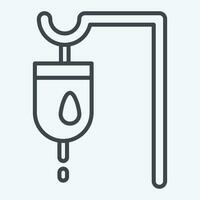 Icon Travenous Saline. related to World Cancer symbol. line style. simple design editable. simple illustration vector