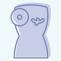 Icon Breast Cancer. related to World Cancer symbol. two tone style. simple design editable. simple illustration vector