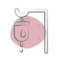 Icon Travenous Saline. related to World Cancer symbol. Color Spot Style. simple design editable. simple illustration vector