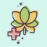 Icon Herbal Treatment. related to World Cancer symbol. MBE style. simple design editable. simple illustration vector