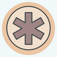 Icon Emergency. related to World Cancer symbol. color mate style. simple design editable. simple illustration vector