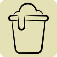 Icon Bucket. related to Cleaning symbol. hand drawn style. simple design editable. simple illustration vector