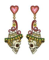 Jewelry design fancy vintage skull earrings hand drawing and painting make graphic vector. vector