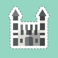 Sticker line cut Toplapi Palace. related to Turkey symbol. simple design editable. simple illustration vector