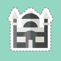 Sticker line cut Blue Mosque. related to Turkey symbol. simple design editable. simple illustration vector