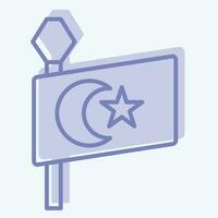 Icon Turkey Flag. related to Turkey symbol. two tone style. simple design editable. simple illustration vector