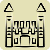 Icon Toplapi Palace. related to Turkey symbol. hand drawn style. simple design editable. simple illustration vector