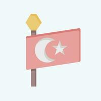 Icon Turkey Flag. related to Turkey symbol. flat style. simple design editable. simple illustration vector