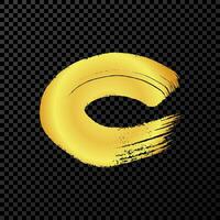 Gold grunge brush strokes in circle form vector