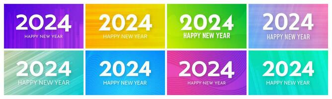 2024 contento nuevo año en vistoso antecedentes vector