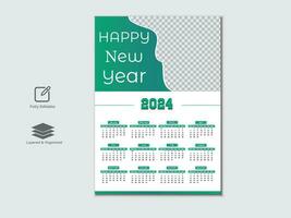 Creative modern 2024 new year calendar design vector