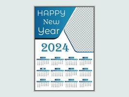 Creative modern 2024 new year calendar design vector