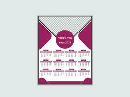 Creative modern 2024 new year calendar design vector