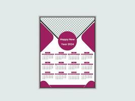 Creative modern 2024 new year calendar design vector