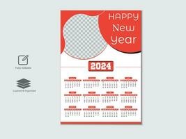 Creative modern 2024 new year calendar design vector