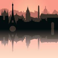 Paris City skyline. Silhouette City Paris France background. Vector illustration