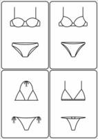 Women's lingerie. Bra and panties line icon. Vector illustration.