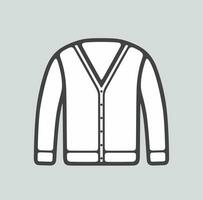 Men's cardigan line icon on a background. Vector illustration.