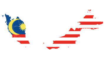 Map of Malaysia with Malaysian flag png