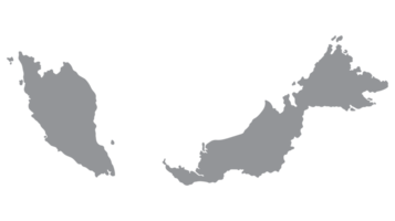 Malaysia map. Map of Malaysia in grey color png