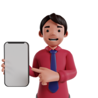 la personne en portant téléphone intelligent 3d rendre, adapté pour promotion matériel. png