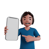 Person holding smartphone 3d render, suitable for  promotion material. png