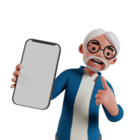 persoon Holding smartphone 3d veroorzaken, geschikt voor Promotie materiaal. png