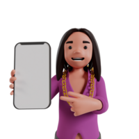 pessoa segurando Smartphone 3d renderizar, adequado para promoção material. png