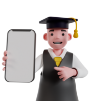 Person holding smartphone 3d render, suitable for  promotion material. png
