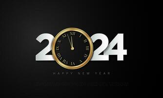 2024 Happy New Year Background Design. vector