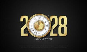 2028 Happy New Year Background Design. vector