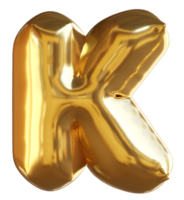 Golden balloon Alphabet K png