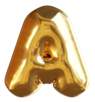 dourado balão alfabeto uma png