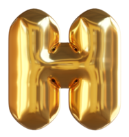 Golden balloon Alphabet H png