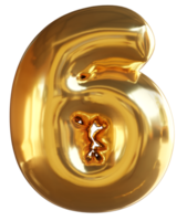 gouden ballon aantal 6 png