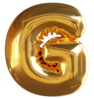 gouden ballon alfabet g png