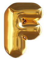 Golden balloon Alphabet F png