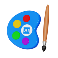 Art Artificial Intelligence 3D Icon png