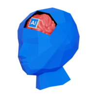 cabeça artificial inteligência 3d ícone png