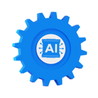 Gear Settings Artificial Intelligence 3D Icon png