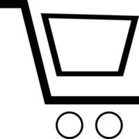 Shopping cart line art icon for apps and websites. trolley linear flat black white symbol file. editable stroke .vector vector