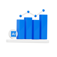 dados gráfico artificial inteligência 3d ícone png