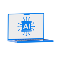 bärbar dator artificiell intelligens 3d ikon png