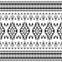 Aztec and Navajo ethnic contemporary pattern in black and white colors. Geometric seamless tribal motif with Native American style. Design for fabric, textile, ornament, printing, interior, rug. vector
