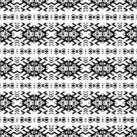 Seamless ethnic stripe pattern in Aztec and Navajo style. Abstract tribal unique geometric contemporary motif. Black and white colors. Design for fabric, textile, ornament, print, rug, boho, cover. vector