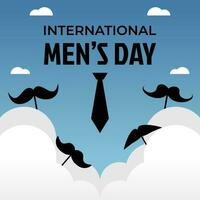 international men's day poster, flat style vector. design for poster, flyer, greeting card, banner, social media, web. vector