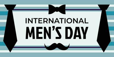 international men's day banner, flat style vector. design for banner, poster, flyer, greeting card, social media, web. vector