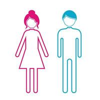 Set toilet signs men and women line icon vector