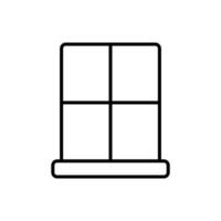 Window icon. Simple outline style. Window frame, square, construction, room, house, home interior concept. Thin line symbol. Vector illustration isolated.