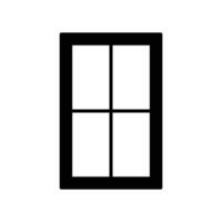 Window icon. Simple solid style. Window frame, construction, room, house, home interior concept. Silhouette, glyph symbol. Vector illustration isolated.